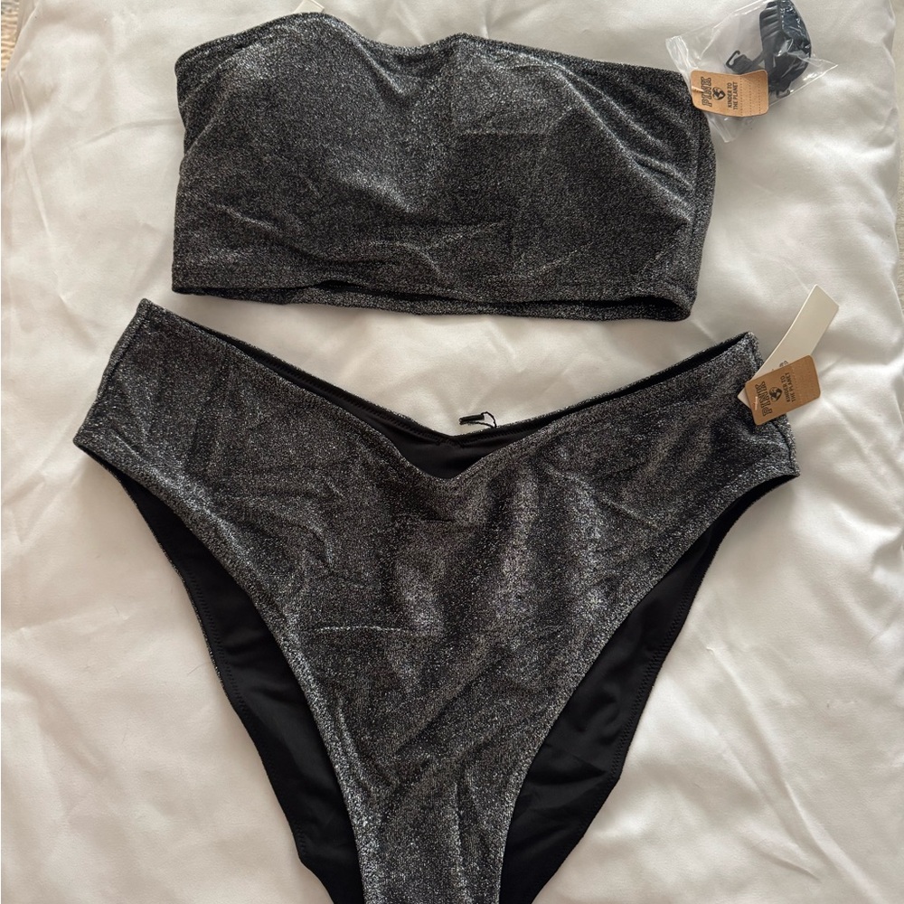 PINK Victoria's Secret Glittery Black Bikini